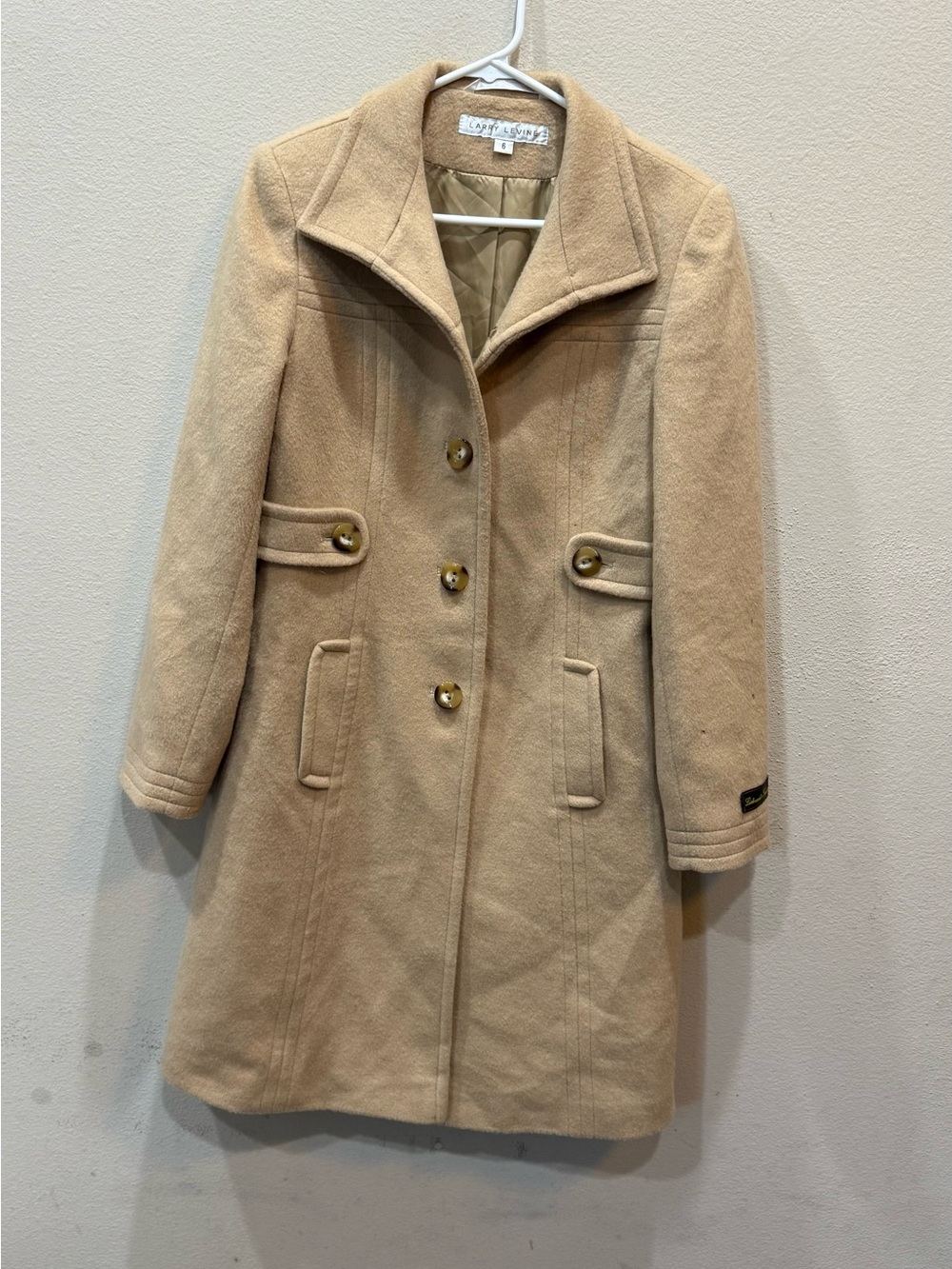 Larry Levine Lambwool Camel Hair Blend Women's Coat